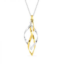 Collier femme motif torsadé edora acier bicolore edo432242 - colliers-acier - edora - 0