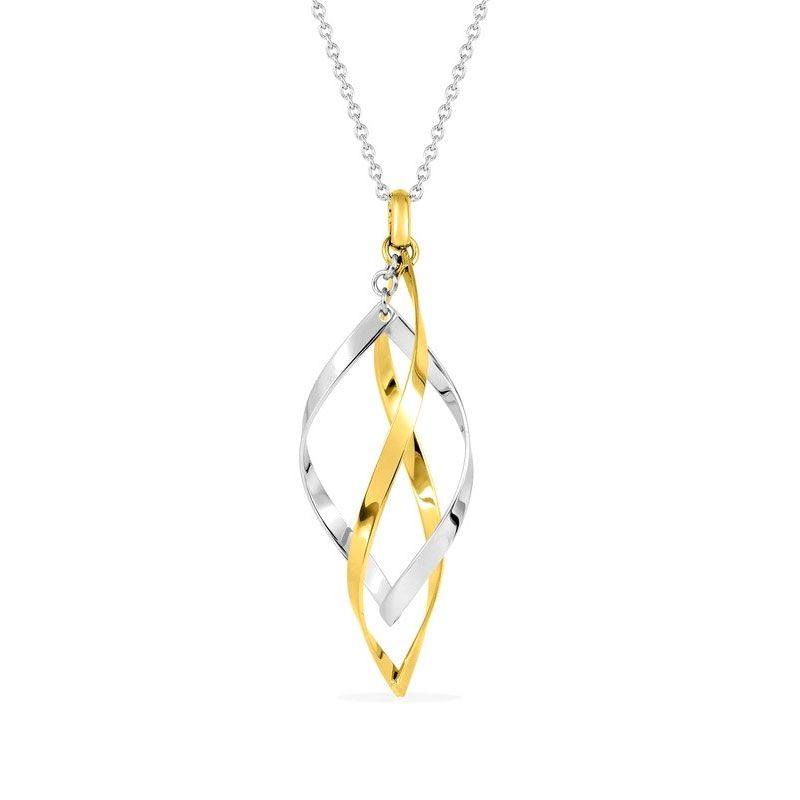 Collier femme motif torsadé edora acier bicolore edo432242 - colliers-acier - edora