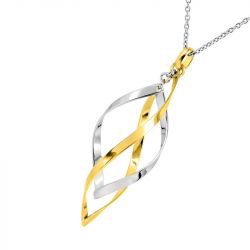 Collier femme motif torsadé edora acier bicolore edo432242 - colliers-acier - edora - 1