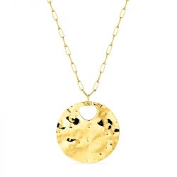 Collier femme sautoir martelé edora acier doré edo432435 - colliers-acier - edora - 0