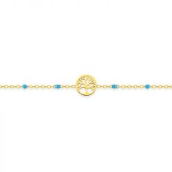 Bracelet femme arbre de vie edora acier doré et résine turquoise edo403897 - bracelets-acier - edora - 1