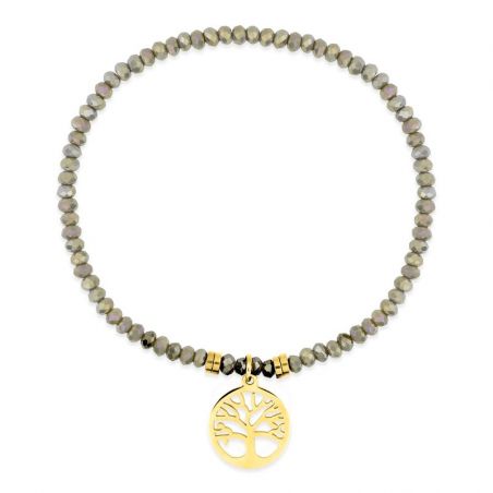 Bracelet or & argent, bracelet plaqué or, bracelet cuir & tissu - bracelets-acier - edora - 1