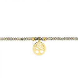 Bracelet femme arbre de vie edora élastique et cristaux gris edo433725 - bracelets-acier - edora - 1
