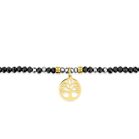 Bracelet or & argent, bracelet plaqué or, bracelet cuir & tissu - bracelets-acier - edora - 2