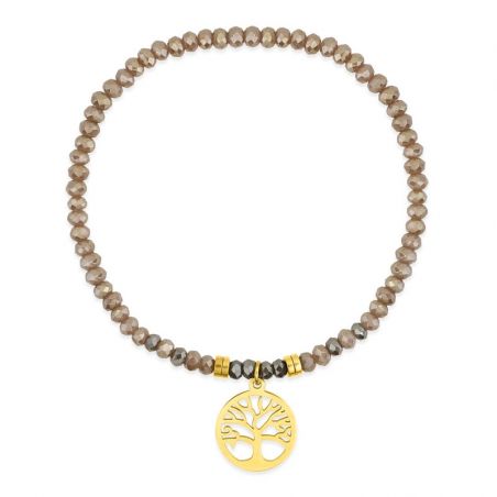 Bracelet or & argent, bracelet plaqué or, bracelet cuir & tissu - bracelets-acier - edora - 1