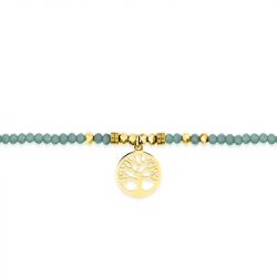 Bracelet femme arbre de vie edora élastique et cristaux turquoises edo433728 - bracelets-acier - edora - 1