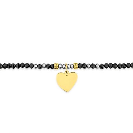 Bracelet or & argent, bracelet plaqué or, bracelet cuir & tissu - bracelets-acier - edora - 2