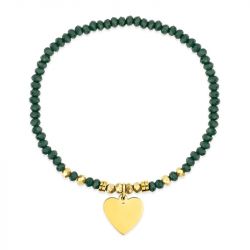 Bracelet femme coeur edora élastique et cristaux turquoises edo433723 - bracelets-acier - edora - 0