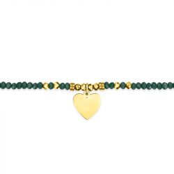 Bracelet femme coeur edora élastique et cristaux turquoises edo433723 - bracelets-acier - edora - 1