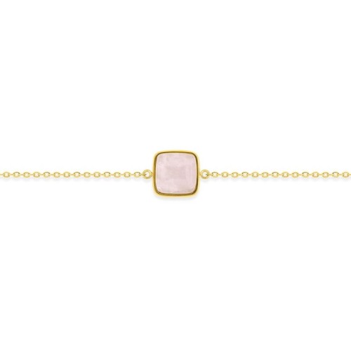 Bracelet femme EDORA acier doré et quartz rose EDO403927
