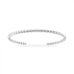 Bracelet femme jonc ouvert edora acier fil torsadé 2,45 mm edo403450 - bracelets-acier - edora - 0