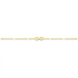 Bracelet femme signe infini edora acier doré et laque blanche edo403898 - bracelets-acier - edora - 1