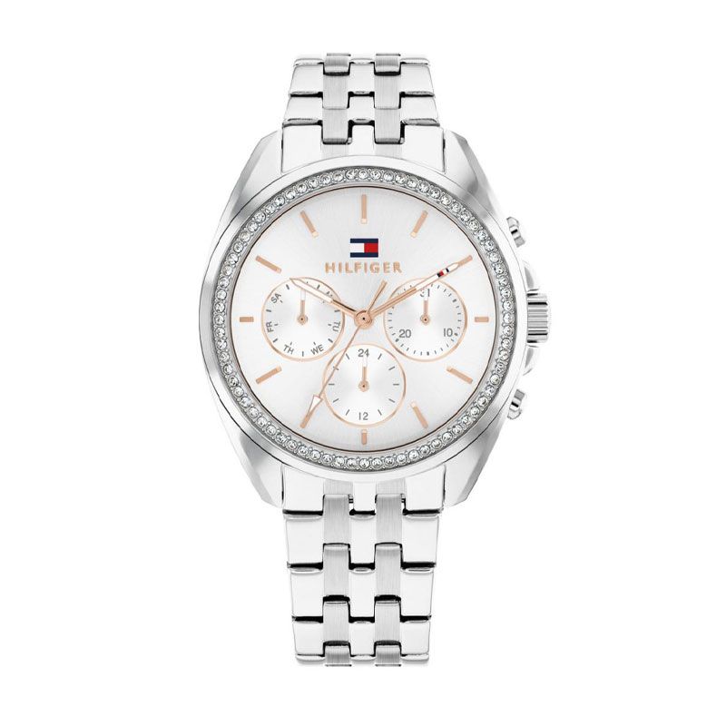 Montre femme chronographet ommy hilfiger collection mellie acier argenté 1782802 - chronographes - edora