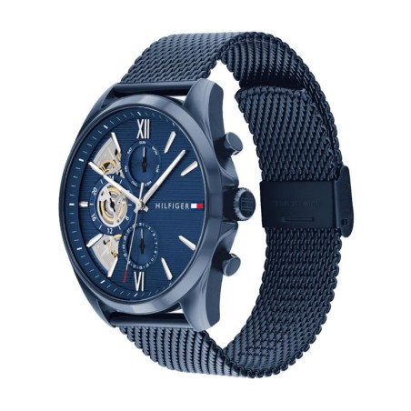 Montre homme chronographe tommy hilfiger collection baker acier bleu 1710648 – chronographes