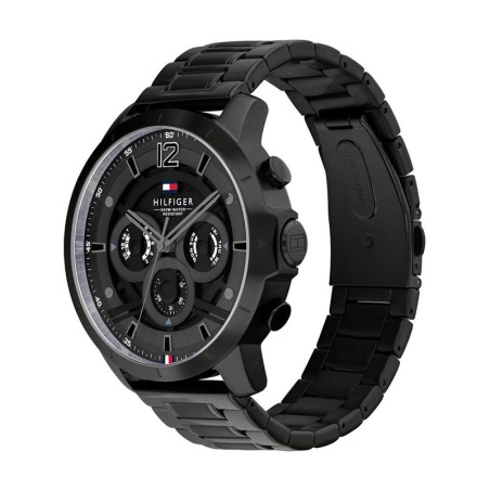 Montre homme chronographe tommy hilfiger collection lucas acier noir 1710494 – chronographes