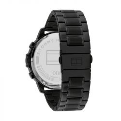 Montre homme chronographe tommy hilfiger collection lucas acier noir 1710494 - chronographes - edora - 3
