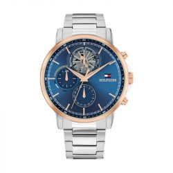 Montre homme chronographe tommy hilfiger collection stewart acier argenté 1710734 - chronographes - edora - 0