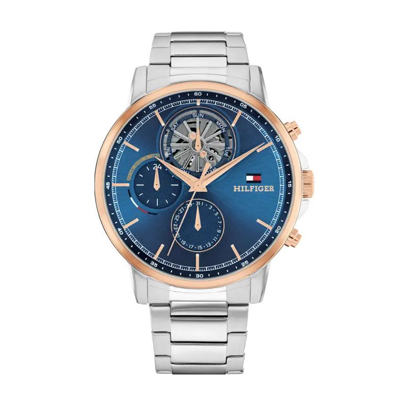 Montre homme chronographe tommy hilfiger collection stewart acier argenté 1710734 - chronographes - edora