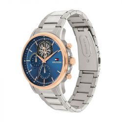 Montre homme chronographe tommy hilfiger collection stewart acier argenté 1710734 - chronographes - edora - 1