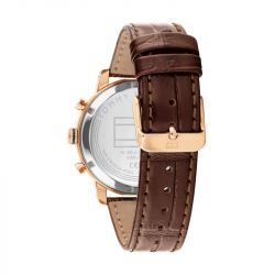 Montre homme chronographe tommy hilfiger th-oxford cuir marron 1710727 - chronographes - edora - 2