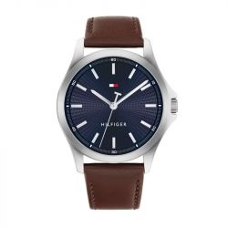 Montre homme tommy hilfiger collection bruce cuir marron 1710669 - analogiques - edora - 0