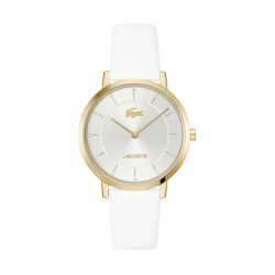 Montre femme lacoste collection crocorigin cuir blanc 2001471 - analogiques - edora - 0