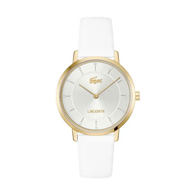 Montre femme lacoste collection crocorigin cuir blanc 2001471 - analogiques - edora
