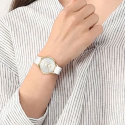 Montre femme lacoste collection crocorigin cuir blanc 2001471 - analogiques - edora - 1