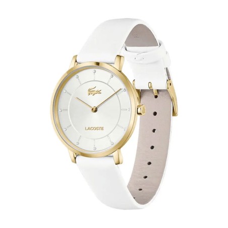 Montre femme lacoste collection crocorigin cuir blanc 2001471 – analogiques