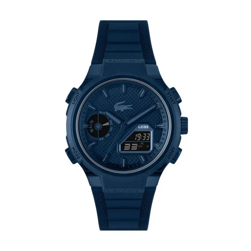 Montre homme digitale lacoste lc33 silicone bleu 2011448 - montres-homme - edora