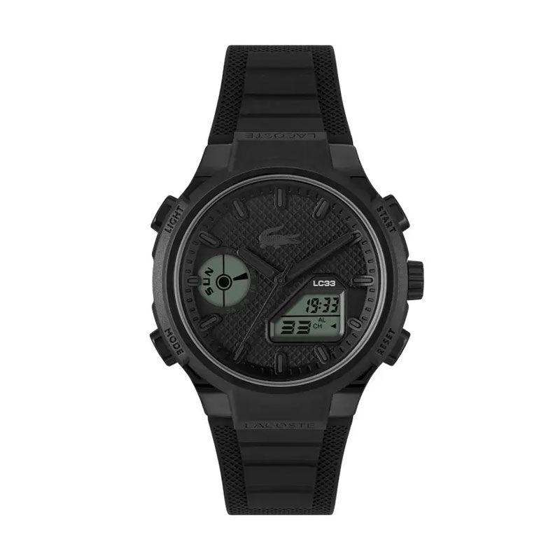 Montre homme digitale lacoste lc33 silicone noir 2011447 - montres-homme - edora