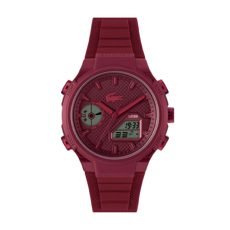 Montre homme digitale lacoste lc33 silicone rouge 2011450 - montres-homme - edora