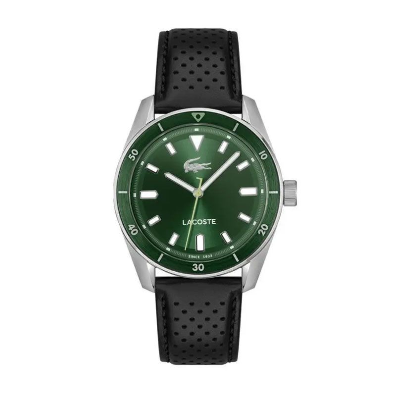 Montre homme lacoste collection boston cuir noir 2011423 - montres-homme - edora
