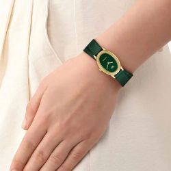Montre femme lacoste collection parisienne cuir vert 2001455 - analogiques - edora - 1