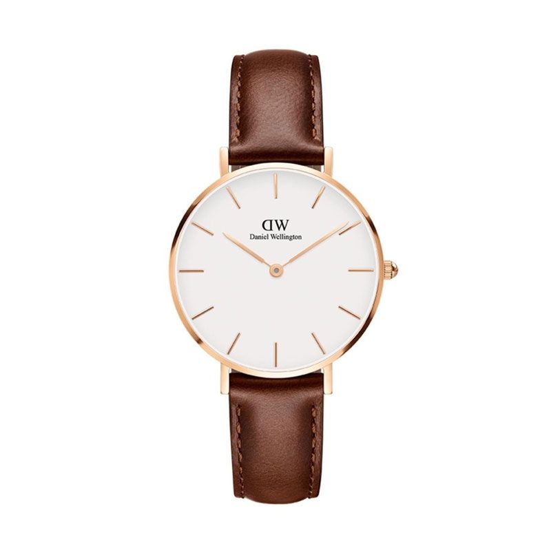 Montre femme daniel wellington classic gold cuir marron dw00100175 - analogiques - edora