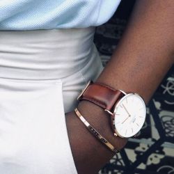 Montre femme daniel wellington classic st mawes rose gold cuir marron dw00100035 - analogiques - edora - 1