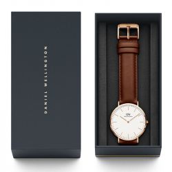 Montre femme daniel wellington classic st mawes rose gold cuir marron dw00100035 - analogiques - edora - 6