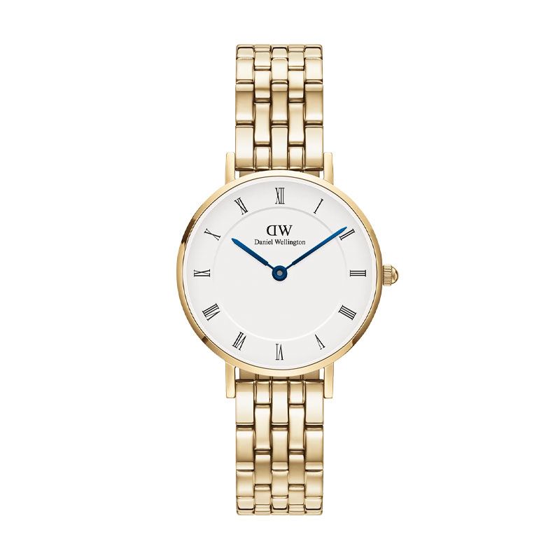 Montre femme daniel wellington petite roman numerals 5-link gold acier dw00100682 - analogiques - edora