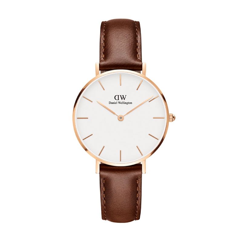 Montre femme daniel wellington petite st mawes rose gold cuir marron dw00100231 - analogiques - edora
