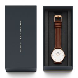 Montre femme daniel wellington petite st mawes rose gold cuir marron dw00100231 - analogiques - edora - 3