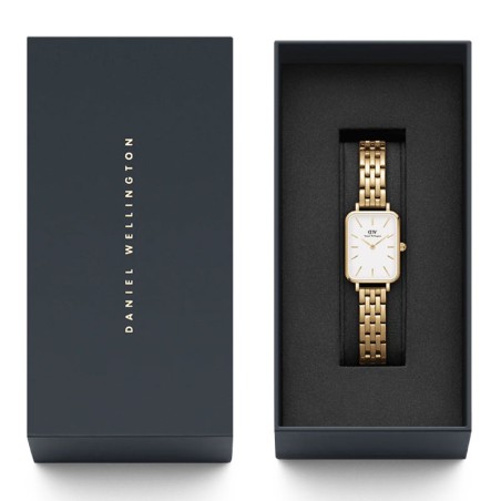 Montre femme daniel wellington quadro 5-link evergold acier dw00100622 – analogiques