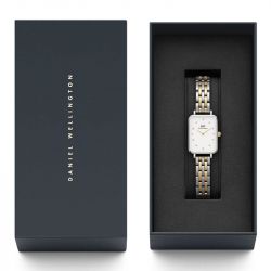 Montre femme daniel wellington quadro lumine 5-link two-tone dw00100625 - analogiques - edora - 3