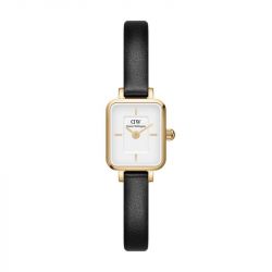 Montre femme daniel wellington quadro mini cuir noir dw00100729 - analogiques - edora - 0