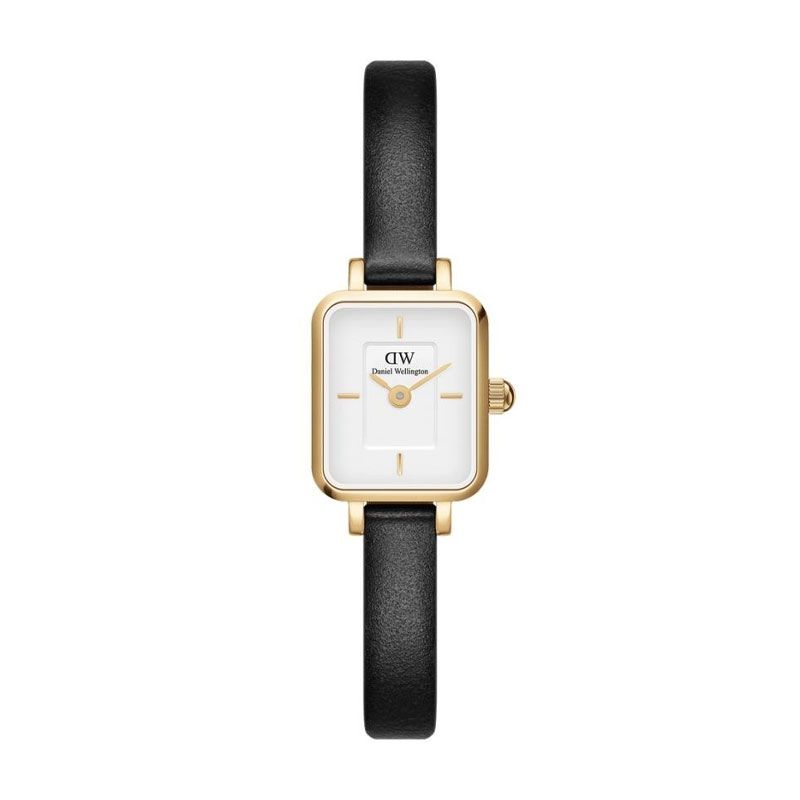 Montre femme daniel wellington quadro mini cuir noir dw00100729 - analogiques - edora