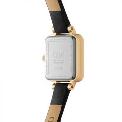Montre femme daniel wellington quadro mini cuir noir dw00100729 - analogiques - edora - 2