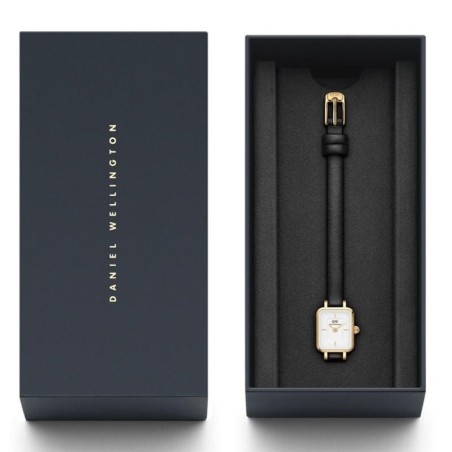 Montre femme daniel wellington quadro mini cuir noir dw00100729 – analogiques