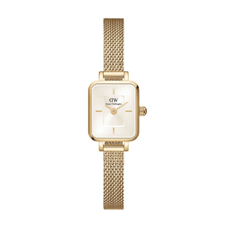 Montre femme daniel wellington quadro mini evergold champagne acier dw00100656 - analogiques - edora