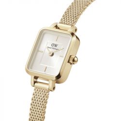 Montre femme daniel wellington quadro mini evergold champagne acier dw00100656 - analogiques - edora - 2