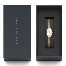Montre femme daniel wellington quadro mini evergold champagne acier dw00100656 - analogiques - edora - 4