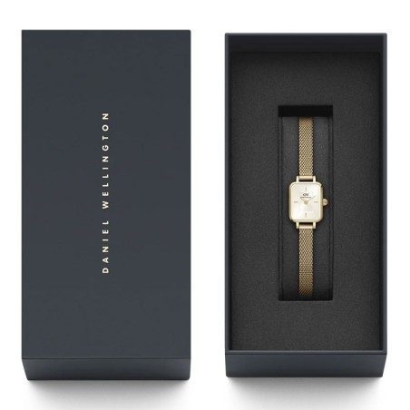 Montre femme daniel wellington quadro mini evergold champagne acier dw00100656 – analogiques